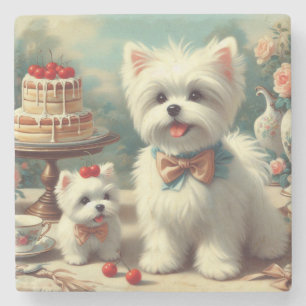 Porta-copo De Pedra Pintura para puppy em maltês