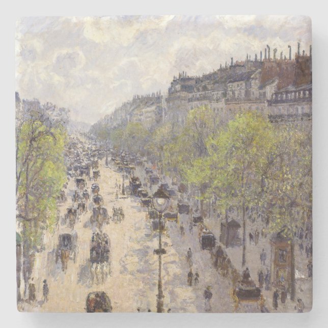 Porta-copo De Pedra Pissarro - Boulevard Montmartre, Primavera (Frente)
