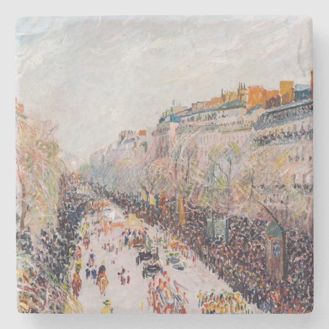 Porta-copo De Pedra Pissarro - Montmartre, Mardi Gras no Boulevard (Frente)