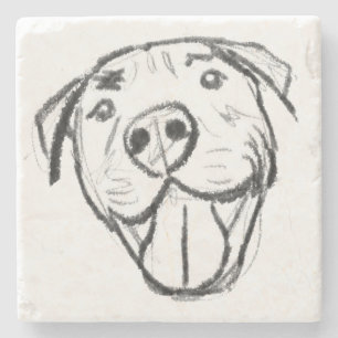 Porta-copo De Pedra pitbull desenhando simples amantes de cachorro pre