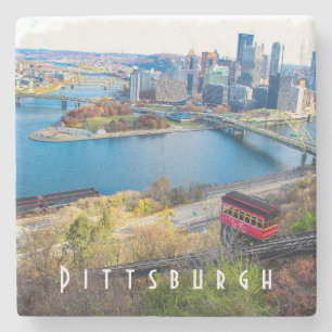 Porta-copo De Pedra Pittsburgh Skyline
