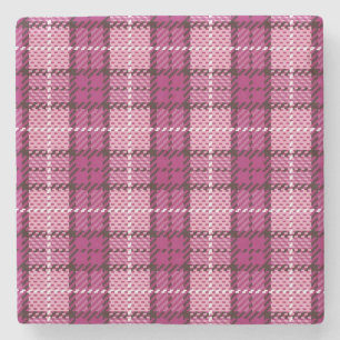 Porta-copo De Pedra Pixel Plaid_Magenta-Black
