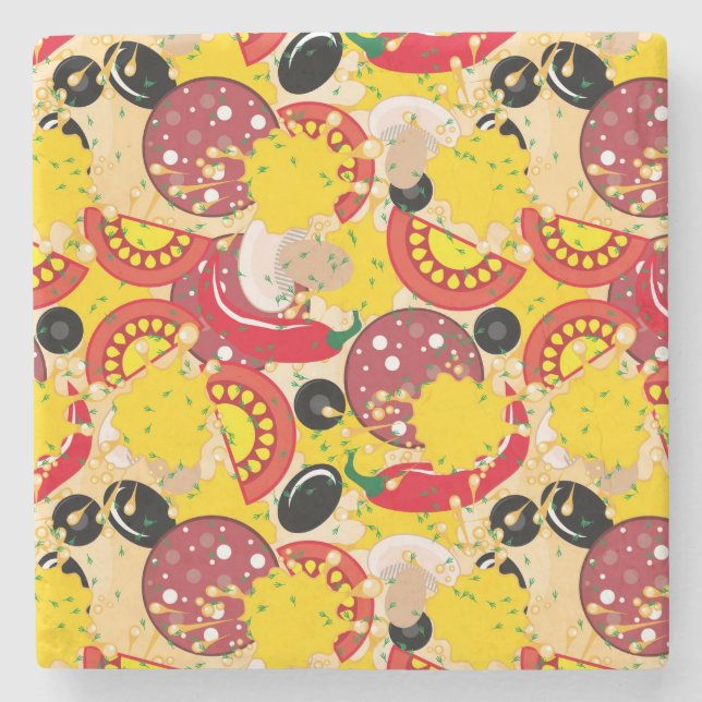 Porta-copo De Pedra Pizza (Frente)