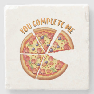 Porta-copo De Pedra Pizza de Presente do Dia dos Namorados Você Me Com