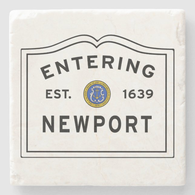 Porta-copo De Pedra Placa de Entrada de Newport (Frente)