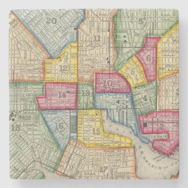 Porta-copo De Pedra Plano de Baltimore (Frente)