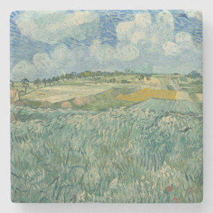 Porta-copo De Pedra Planta de Vintage Van Gogh em Auvers com Nuvens de