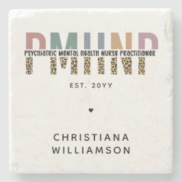 Porta-copo De Pedra PMHNP Leopard Impressão Psiquiátrica Saúde Mental 