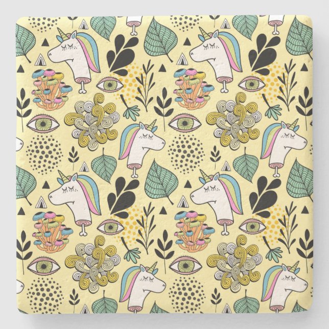 Porta-copo De Pedra Pobre Unicórnio (Frente)