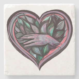 Porta-copo De Pedra Poder da Deusa da Mão do Lotus Flower