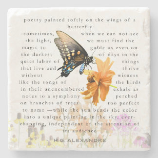 Porta-copo De Pedra “Poetry Painted Softly” – Coaster