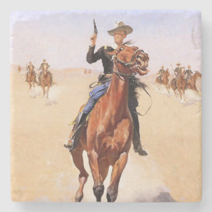 Porta-copo De Pedra Policial das Planícies (Cavaleiro Cowboy)