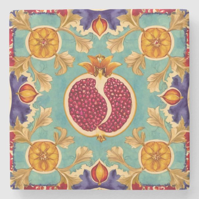 Porta-copo De Pedra Pomegranate Love (Frente)