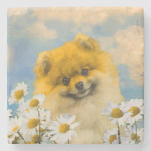 Porta-copo De Pedra Pomerânia em Pintura de Dísias - Arte de Cachorr