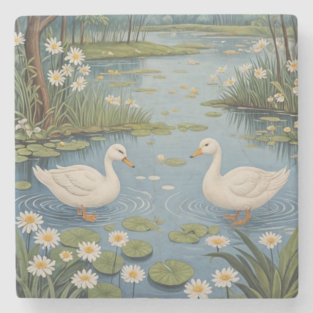 Porta-copo De Pedra Pondside Tranquilidade (Frente)