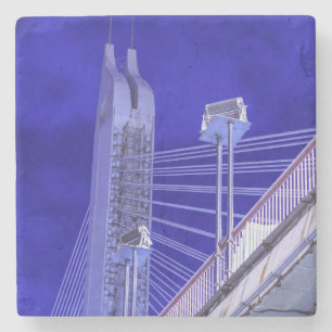 Porta-copo De Pedra Ponte Jiefang Azul