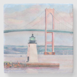 Porta-copo De Pedra Ponte Newport e porta copos de farol da Ilha de Go