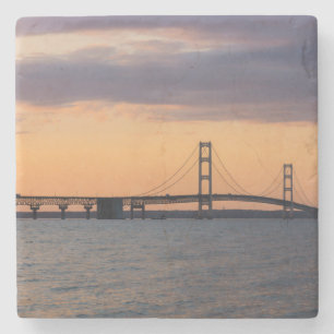 Porta-copo De Pedra Ponte Orange Dusk Mackinac