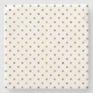 Porta-copo De Pedra Pontos Dourados de Vidro do Chic