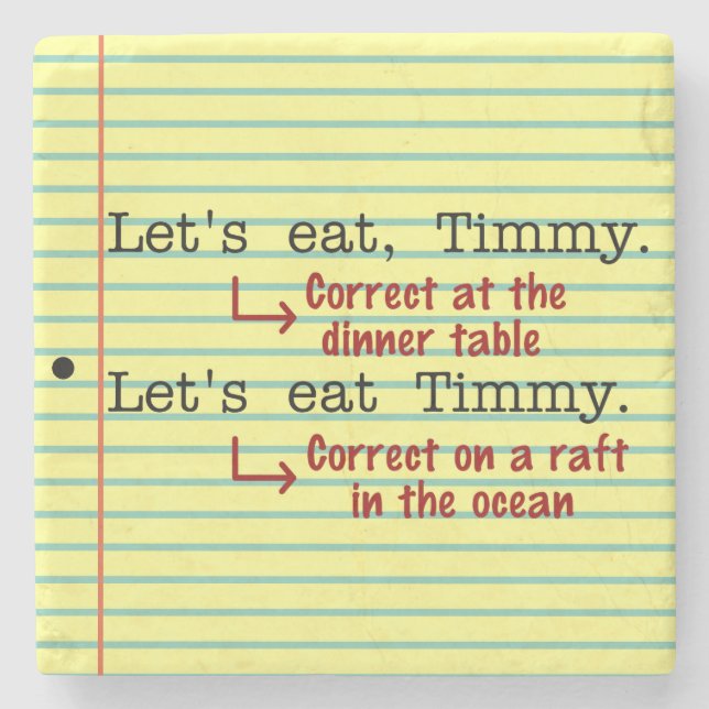 Porta-copo De Pedra Pontuação Engraçada Grammar (Frente)