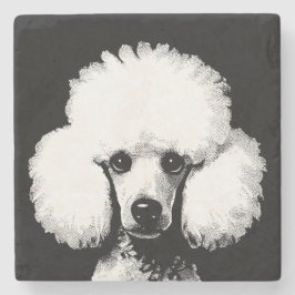 Porta-copo De Pedra Poodle Retro Chic Pop Art