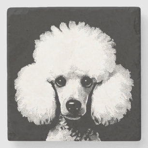 Porta-copo De Pedra Poodle Retro Chic Pop Art