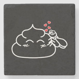 Porta-copo De Pedra Poop in Love - Brootsch the PooPoo