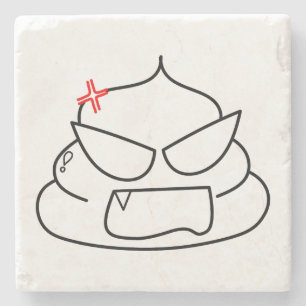 Porta-copo De Pedra Poop zangado - Brootsch, o PooPoo