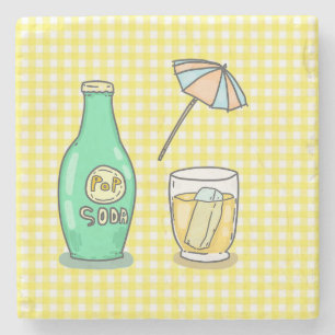 Porta-copo De Pedra Pop de Verão Soda Vibes - Boca de Cartoon Bonita