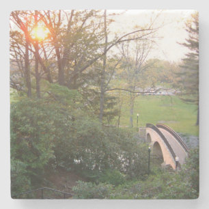 Porta-copo De Pedra Pôr do sol da Ponte da Arco-íris no Grove City Col