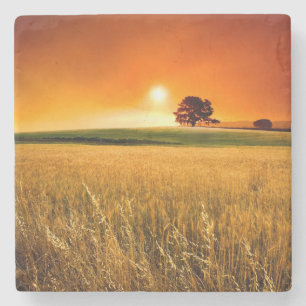 Porta-copo De Pedra Por do sol vermelho-sangue