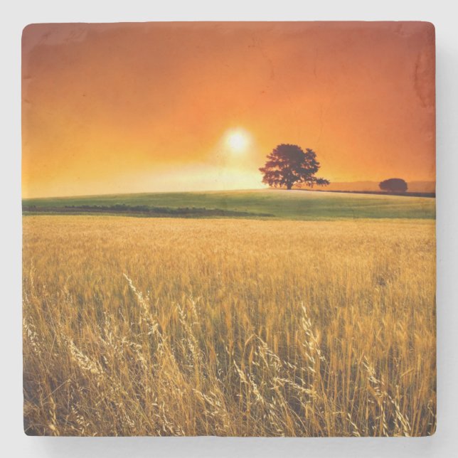 Porta-copo De Pedra Por do sol vermelho-sangue (Frente)