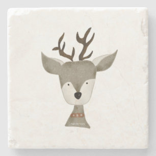 Porta-copo De Pedra Porta copo Marble Trivet Antique Reindeer