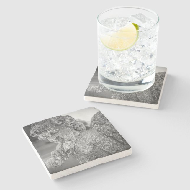 Porta-copo De Pedra Porta copos Anjo (Lateral)