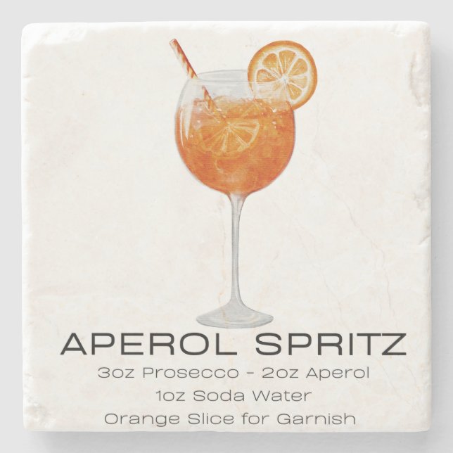 Porta-copo De Pedra Porta copos - Aperol Spritz (Frente)