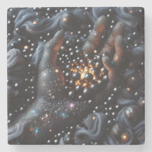 Porta copos Cósmica de Pedra e Órbitos Brilhantes