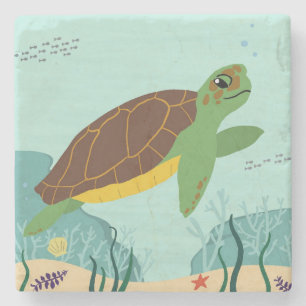 Porta-copo De Pedra Porta copos Costeira de Tartarugas do Mar Havaí