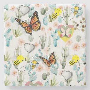 Porta-copo De Pedra Porta copos da pedra do dia de as mães Marble