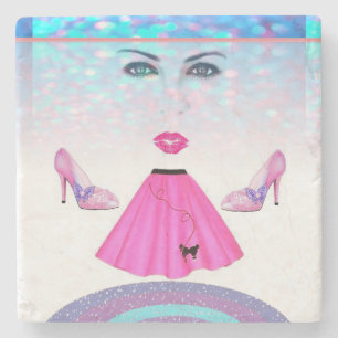 Porta-copo De Pedra Porta copos da pedra do dia de as mães Marble