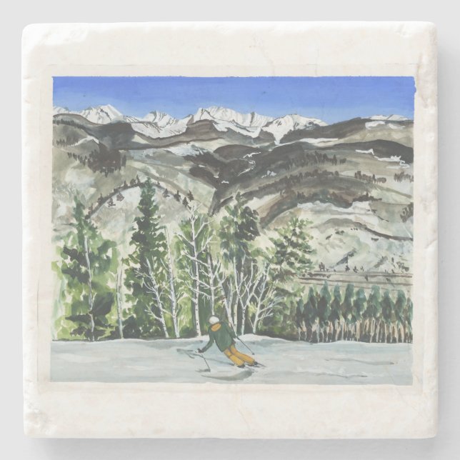 Porta-copo De Pedra porta copos de esqui (Frente)