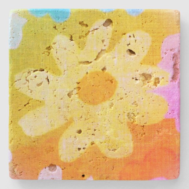 Porta-copo De Pedra Porta copos de flor de pedra (Frente)