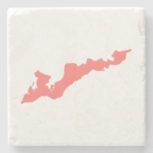 Porta-copo De Pedra Porta copos de logotipo da Ilha Fishers - Rosa-Cor