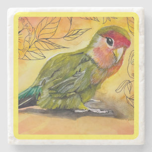Porta-copo De Pedra Porta copos de Marble Lovebird