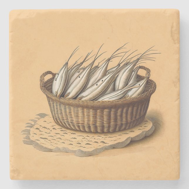 Porta-copo De Pedra Porta copos de Mármore de Peixe (Frente)