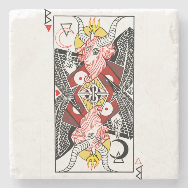 Porta-copo De Pedra Porta copos de mármore de WILDCARDXFAUST Baphomet (Frente)