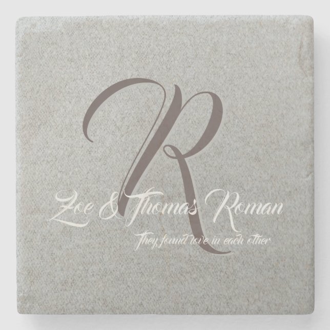 Porta-copo De Pedra Porta copos de mármore pessoal da família (Frente)