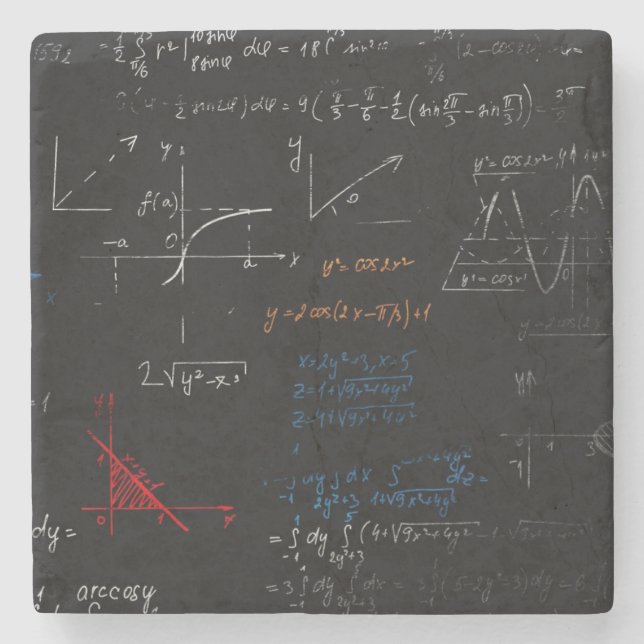 Porta-copo De Pedra Porta copos de matemática (Frente)