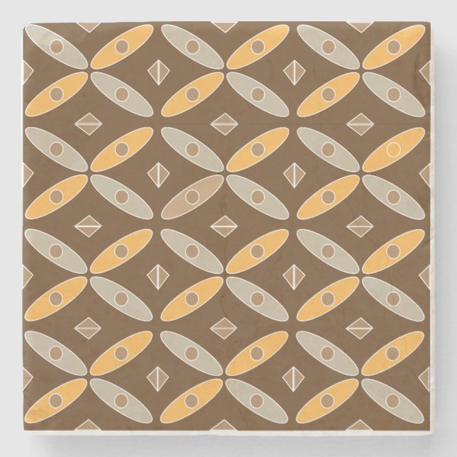 Porta-copo De Pedra Porta copos de padrão Batik indonésio (Frente)