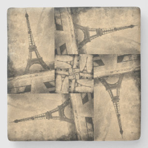 Porta-copo De Pedra Porta copos de Torre Eiffel estilo Vintage
