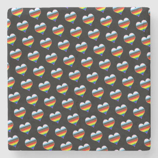 Porta-copo De Pedra Porta copos De Vidro De Padrão Coração Arco-Íris